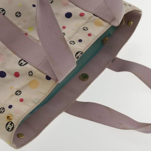 CHANEL Tote Bag Canvas Multicolor Gold CC - Picture 6 of 16